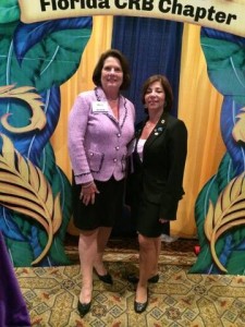 Marcie Roggow and Sandra Fernandez at the Florida CRB Chapter booth, Florida Realtors Convention 2014.